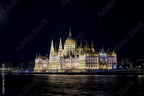 Budapest parliament at night