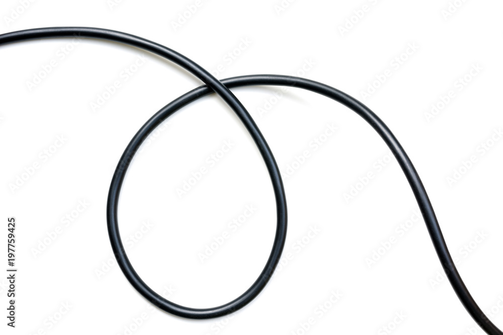 Black wire cable isolated on a white background abstraction. Black wire cable isolated on a white background abstraction.