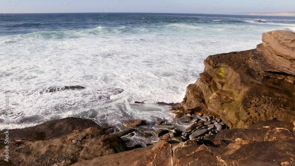 Pacific Ocean with Waves Crashing onto Coastline Pacific Ocean with Waves Crashing onto Coastline