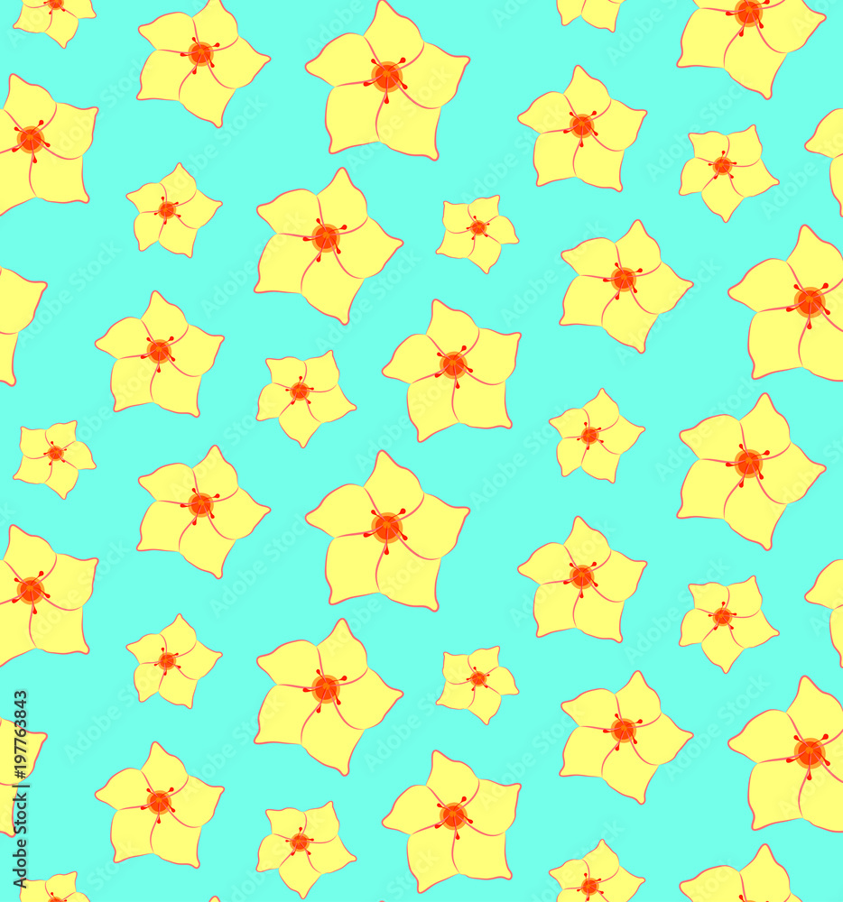 Seamless floral pattern with yellow flowers Seamless floral pattern with yellow flowers