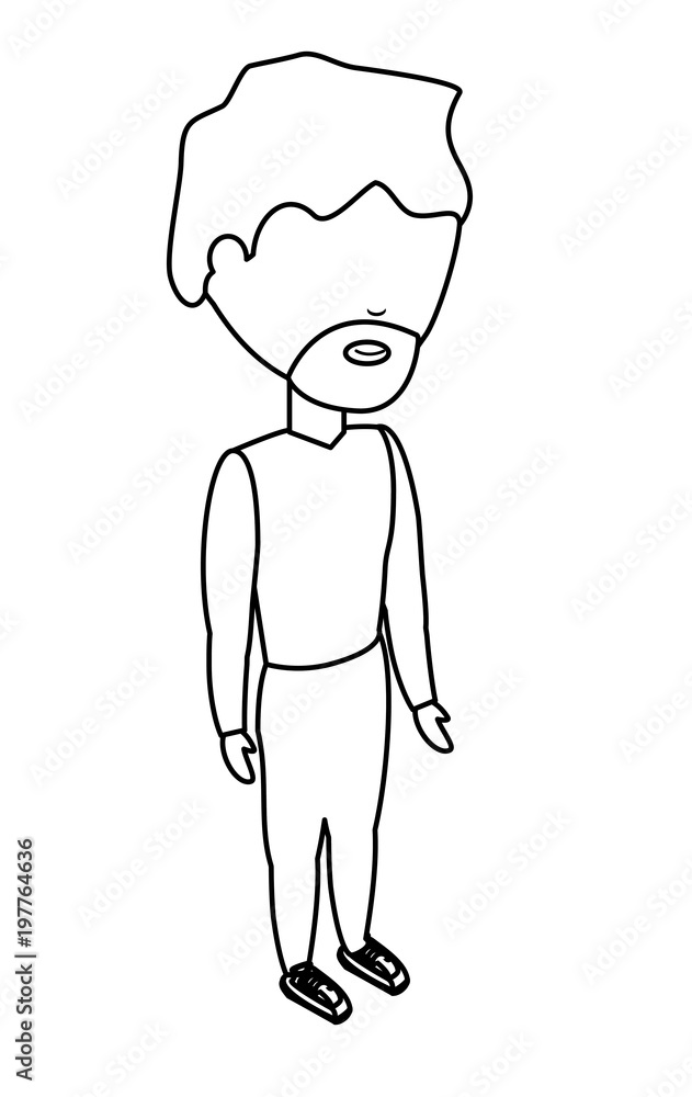avatar man with beard standing icon over white background vector illustration avatar man with beard standing icon over white background vector illustration