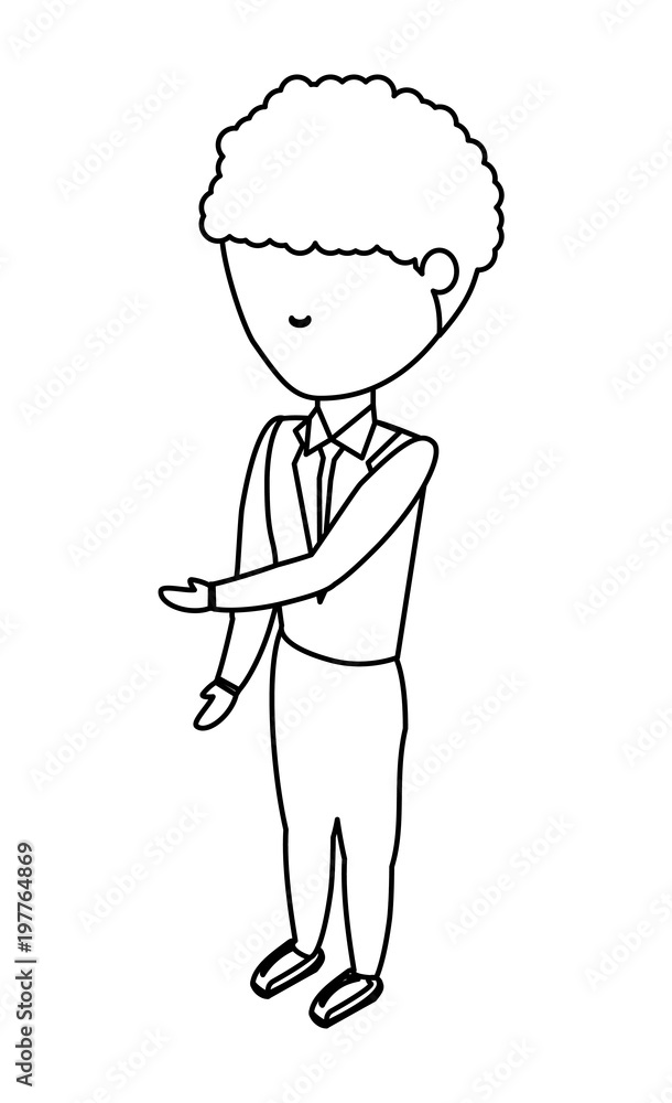 avatar businessman standing over white background, vector illustration
