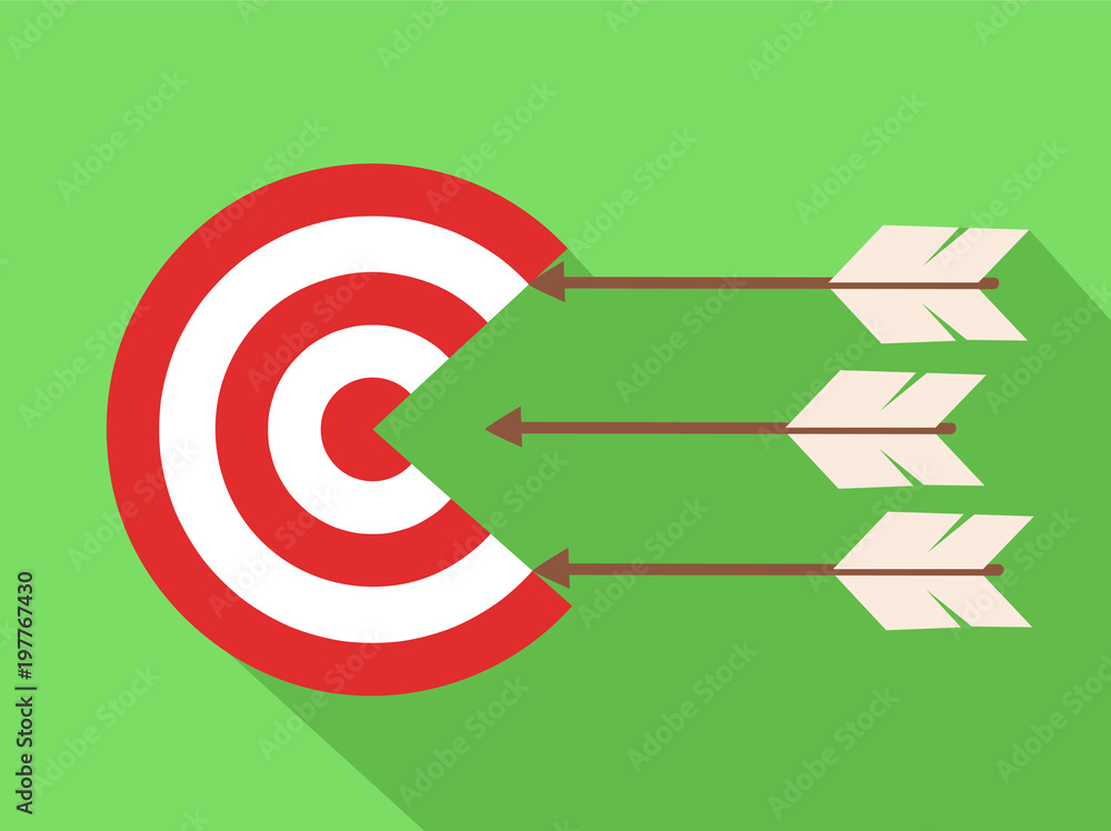 icon target with arrows in flat design, stock vector illustration icon target with arrows in flat design, stock vector illustration