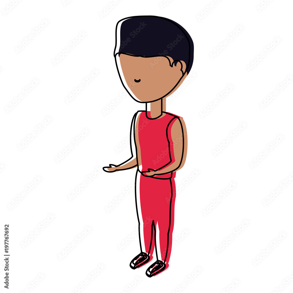 avatar man wearing sport clothes icon over white background, colorful design. vector illustration avatar man wearing sport clothes icon over white background, colorful design. vector illustration