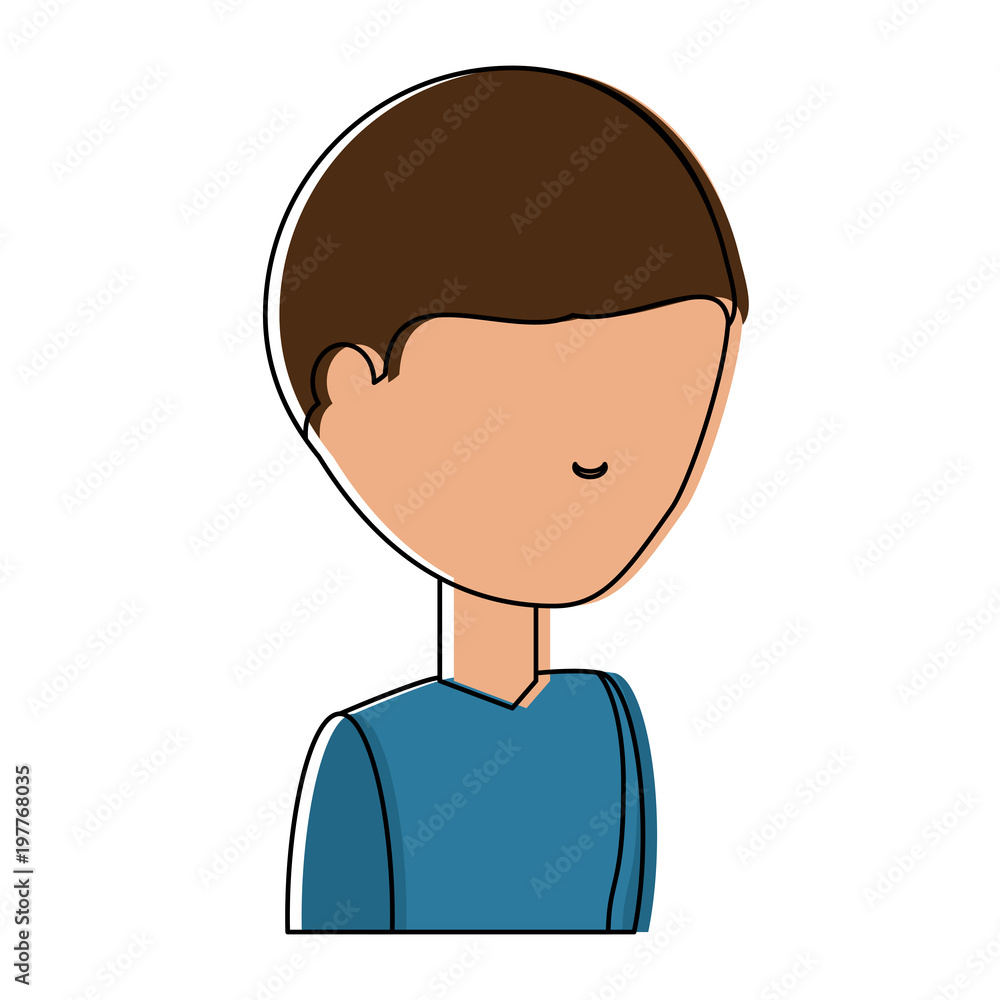 avatar young man icon over white background colorful design. vector illustration