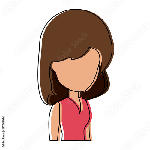avatar woman icon over white background, colorful design. vector illustration