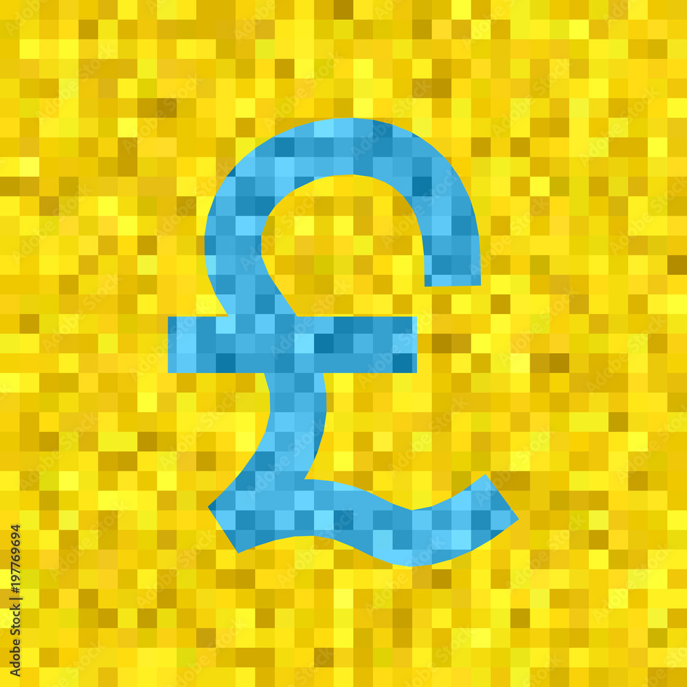 Obraz premium Pixel vector pound symbol