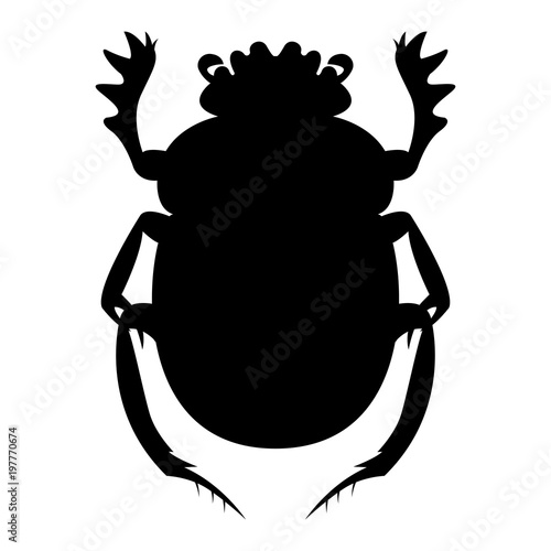 Vector image of a scarab beetle silhouette