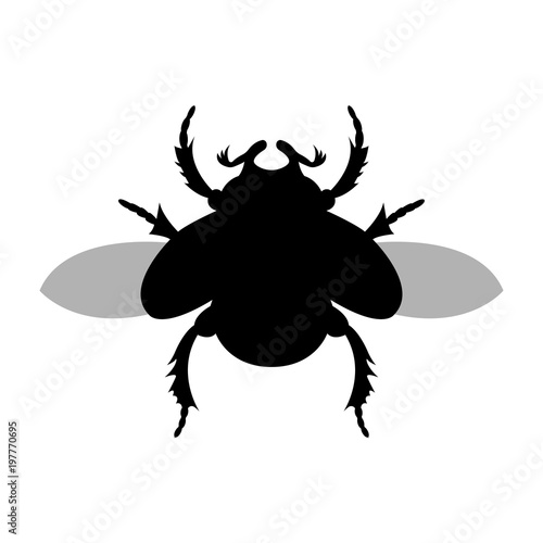 Vector image of a scarab beetle silhouette