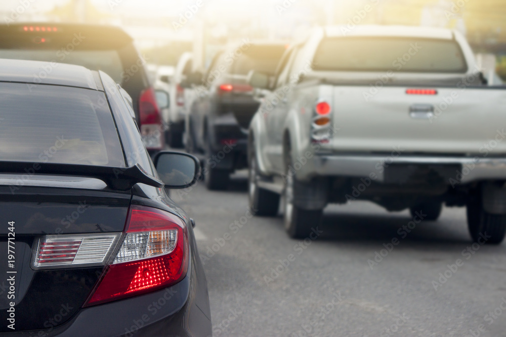 Traffic jam with cars on way on rush hours at Rayong Thailand. Traffic jam with cars on way on rush hours at Rayong Thailand.