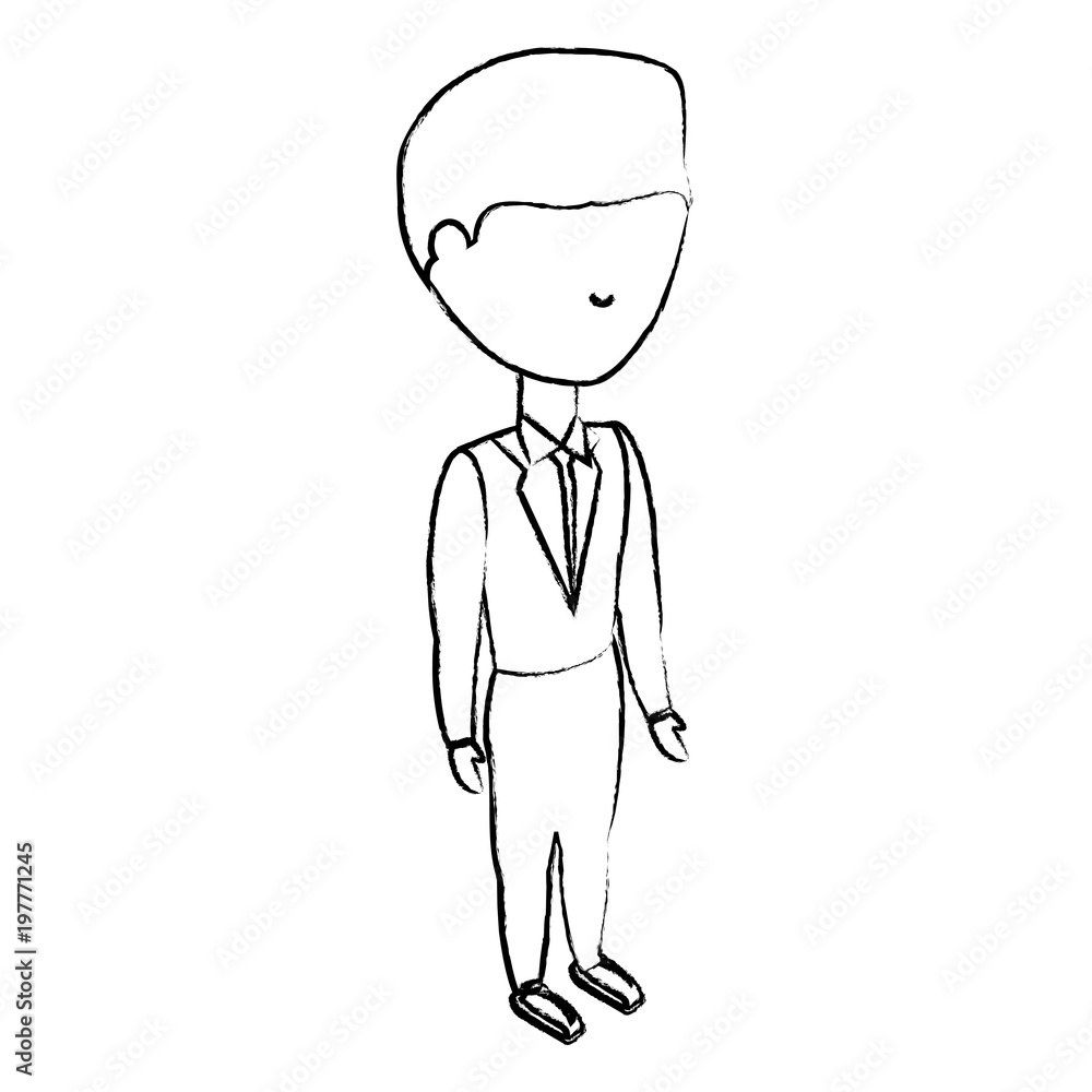 sketch of avatar businessman standing over white background, vector illustration sketch of avatar businessman standing over white background, vector illustration