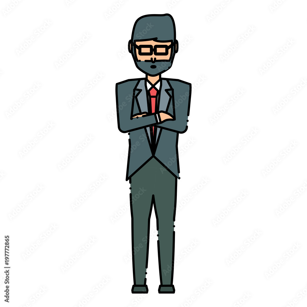 avatar businessman standing icon over white background, colorful design. vector illustration avatar businessman standing icon over white background, colorful design. vector illustration