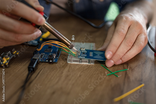 Soldering Electronic Circuit Board