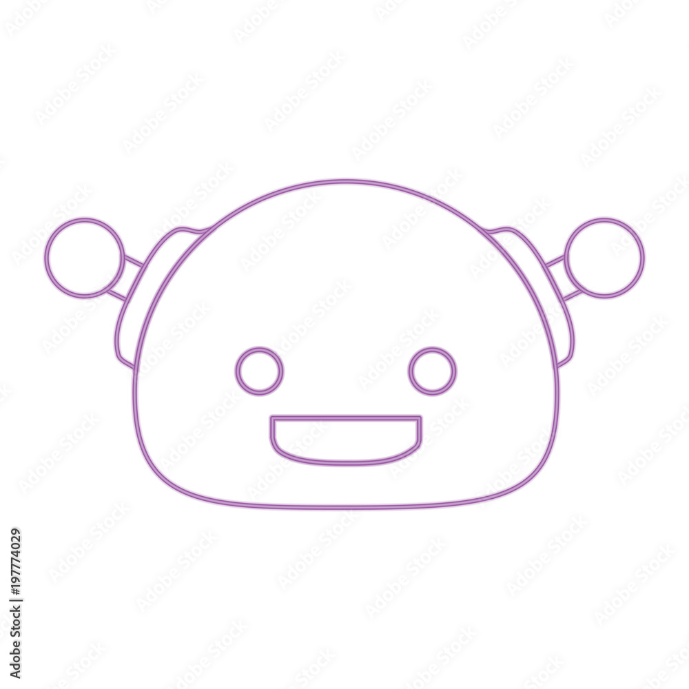 Cartoon happy robot head icon over white background, colorful design. vector illustration Cartoon happy robot head icon over white background, colorful design. vector illustration