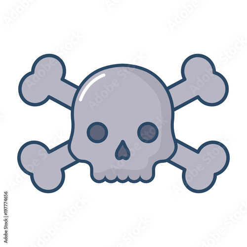 Fototapeta Naklejka Na Ścianę i Meble -  danger skull icon over white background, colorful design. vector illustration