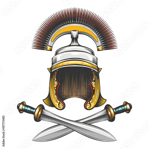 Roman Empire Helmet with Swords