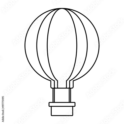 hot air balloon icon over white background, vector illustration