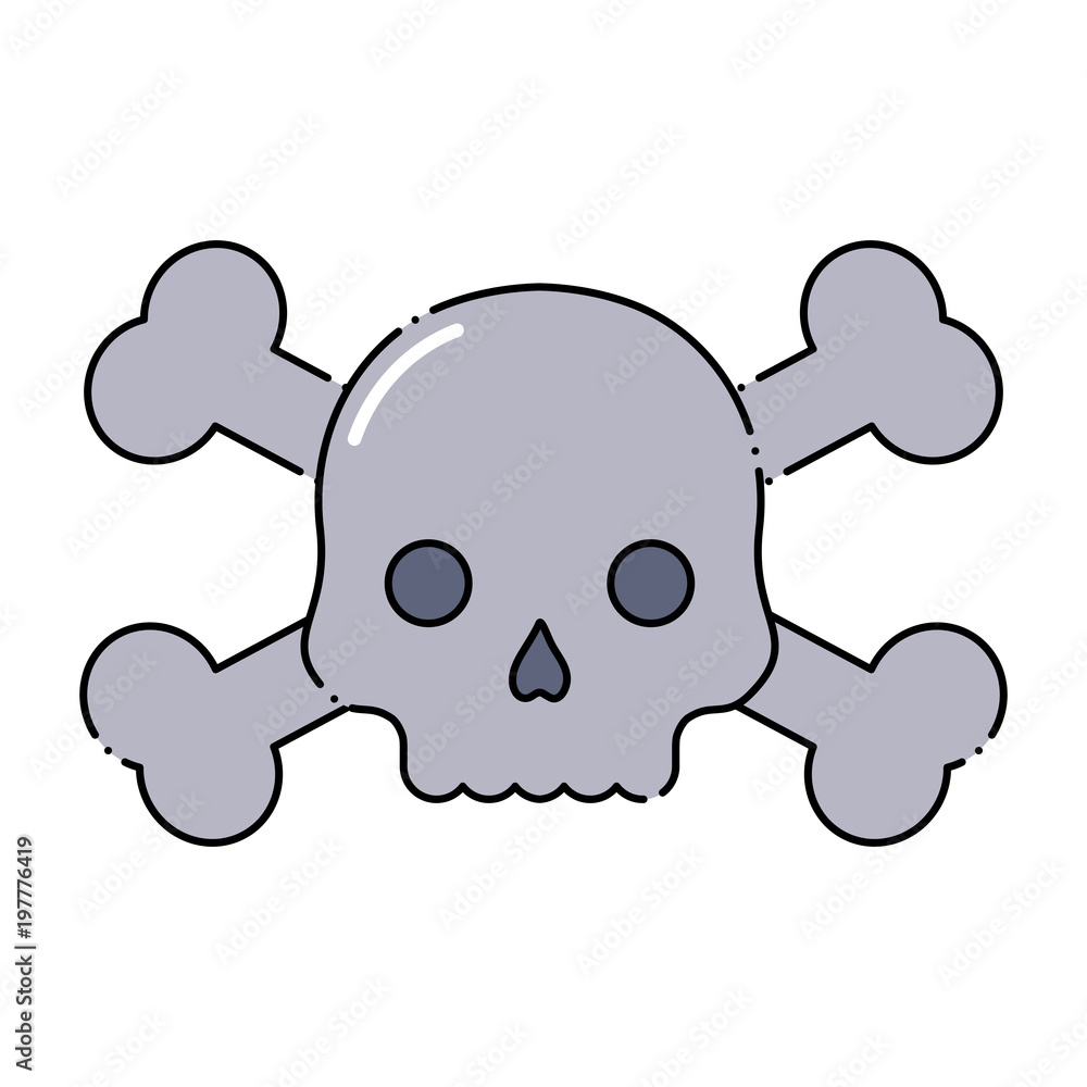 Fototapeta premium danger skull icon over white background, colorful design. vector illustration