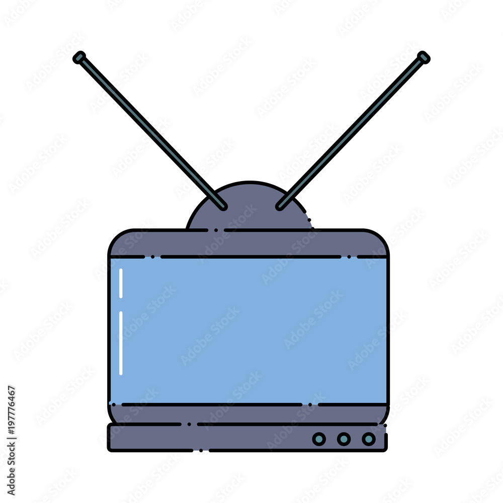Fototapeta premium retro television icon over white background, colorful design. vector illustration