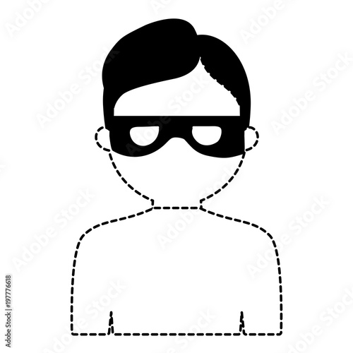 cartoon thief icon over white background, vector illustration