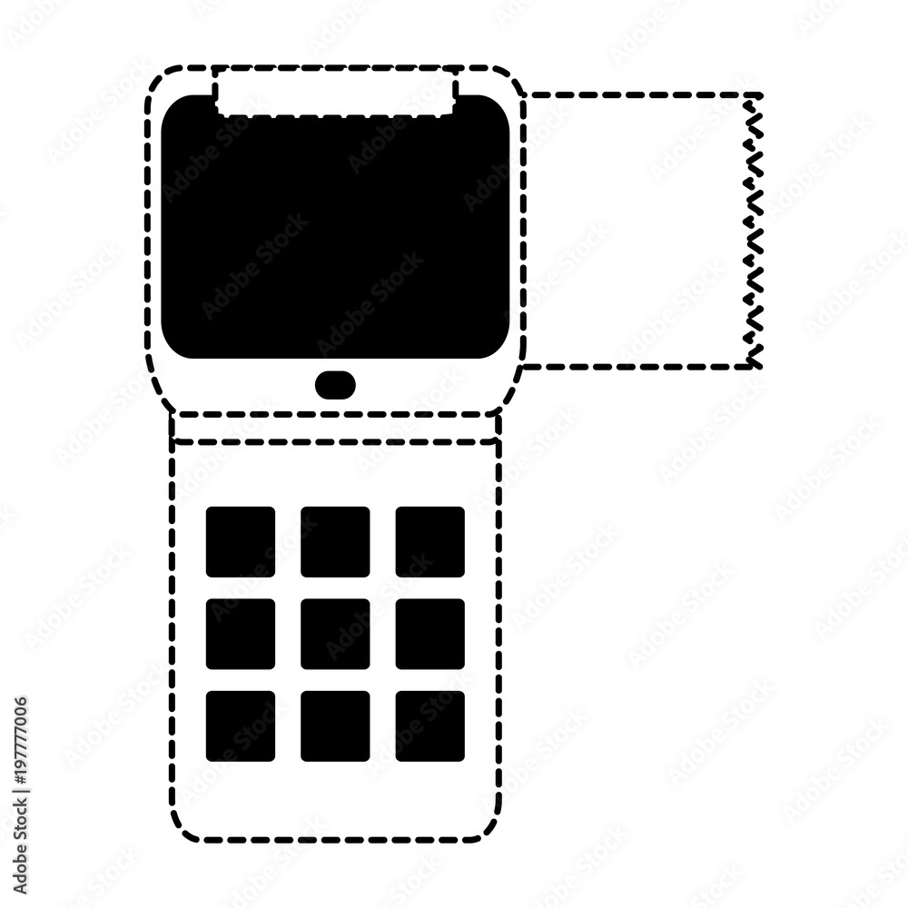 dataphone device icon over white background, vector illustration