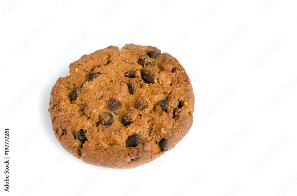 Cookies with chocolate on a white background, isolate. Cookies with chocolate on a white background, isolate.
