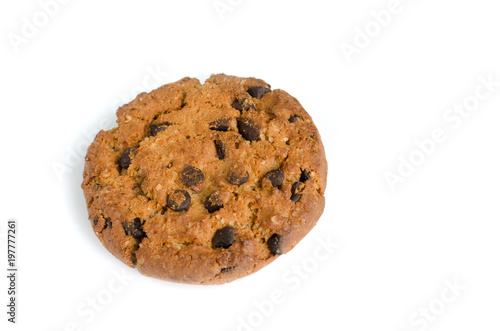 Cookies with chocolate on a white background  isolate.