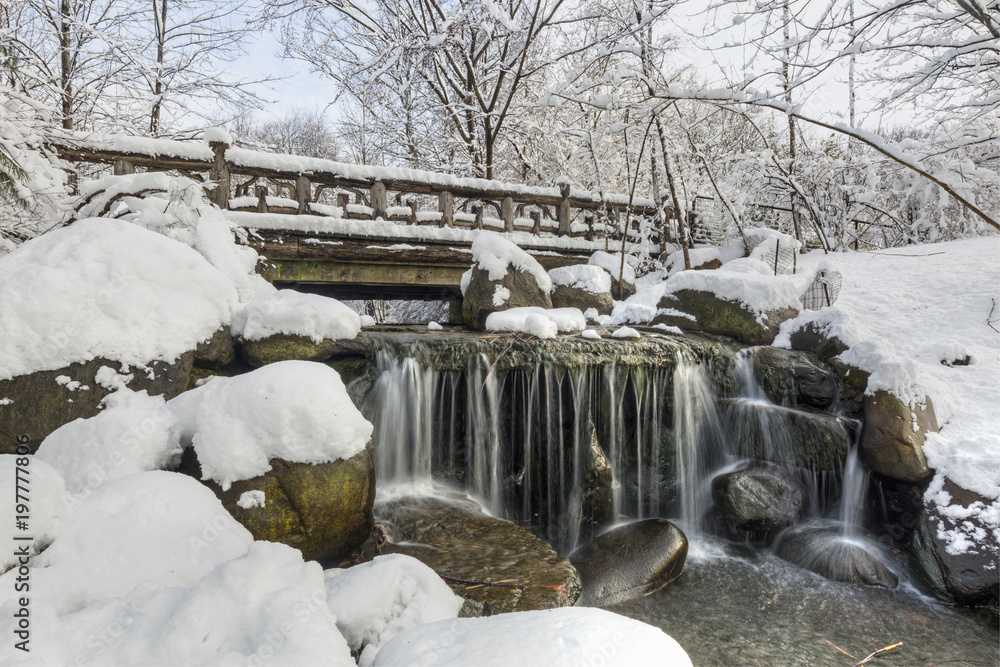 Fototapeta premium Binnen Falls and Bridge