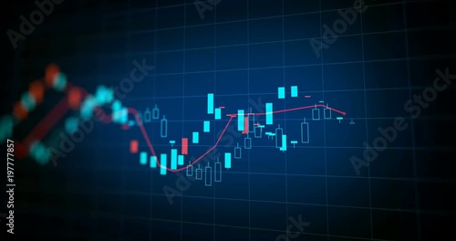 4k loopable financial chart and stock market bar chart for use as  financial report and stock market presentation