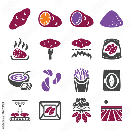 sweet potato icon set