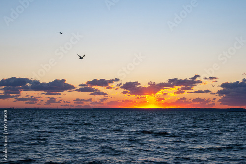 Sunset red on The black sea coast