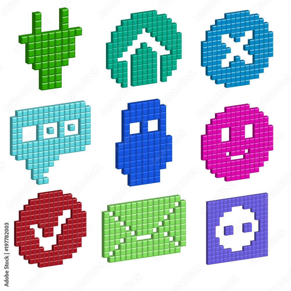 a set of pixel icons for your individual design. Vector a set of pixel icons for your individual design. Vector