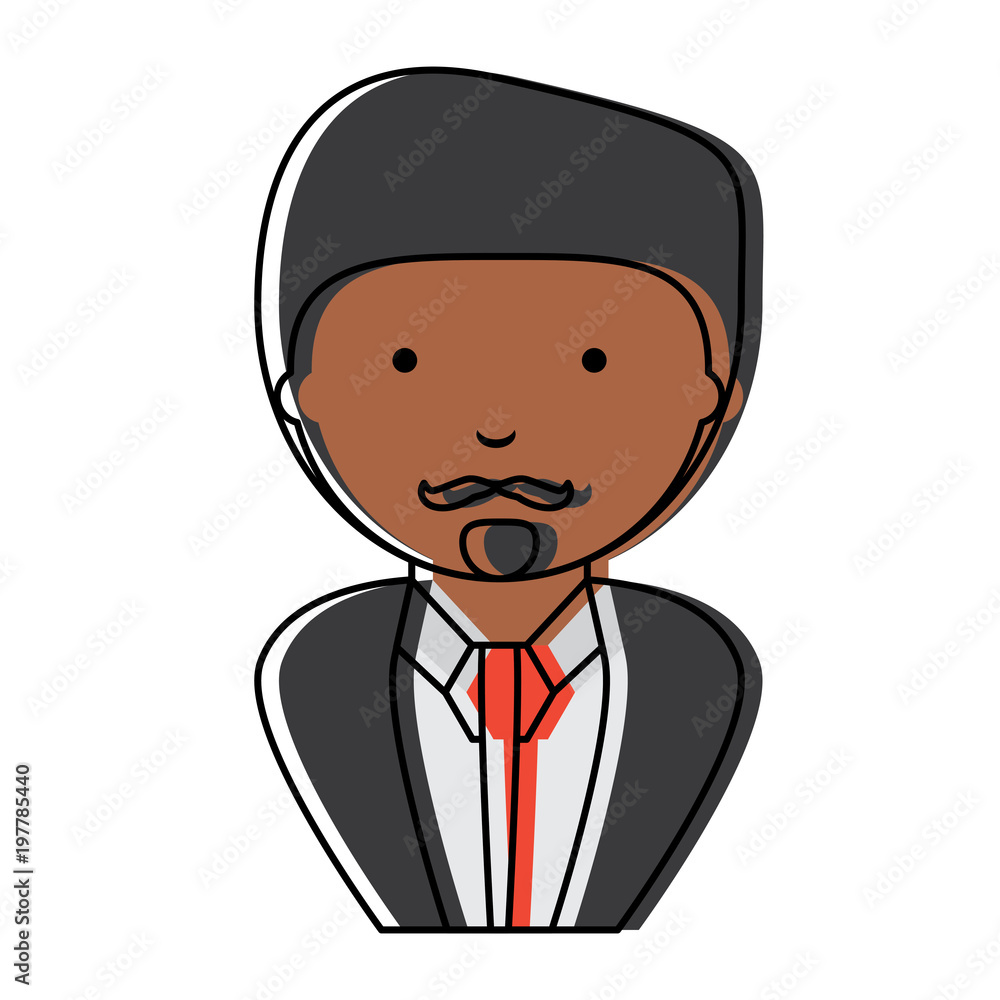 cartoon businessman with mustache over white background, colorful design. vector illustration cartoon businessman with mustache over white background, colorful design. vector illustration