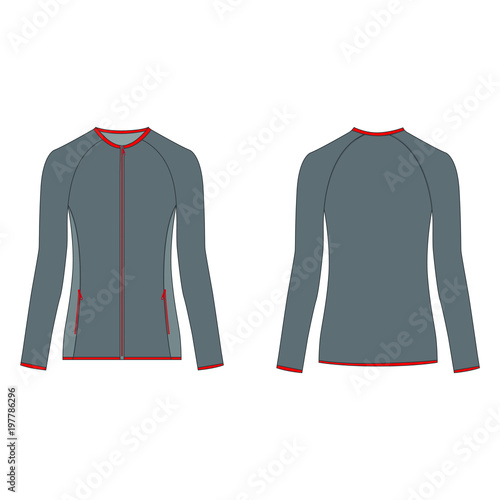 Ladies Full Zipper Fleece Jacket Vector Template Fashion Mock Up  Raglan Sleeves Womens Fleece Jacket Top