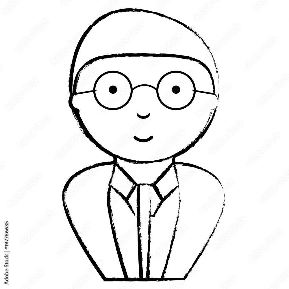 sketch of Old man wearing suit and glasses over white background, vector illustration sketch of Old man wearing suit and glasses over white background, vector illustration