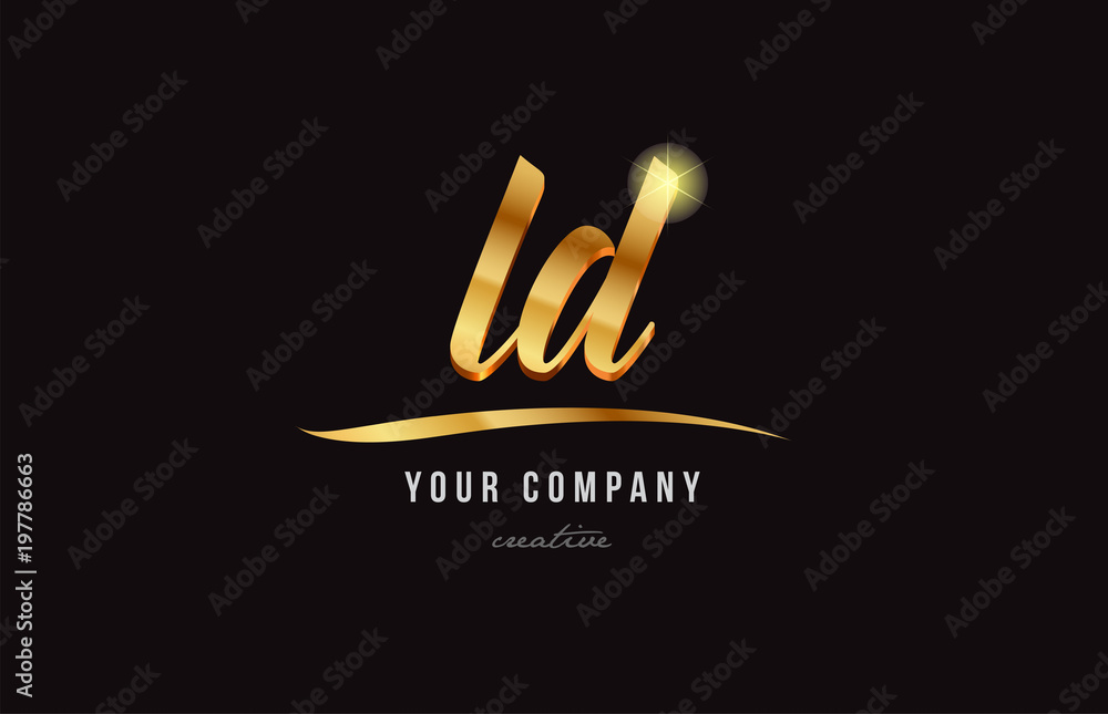 gold alphabet letter ld l d logo combination icon design - obrazy, fototapety, plakaty 