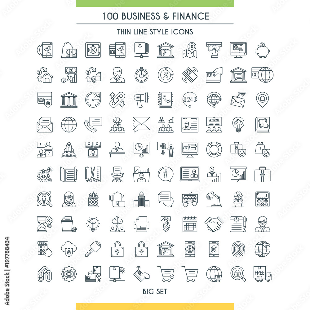 finance big line icons set finance big line icons set