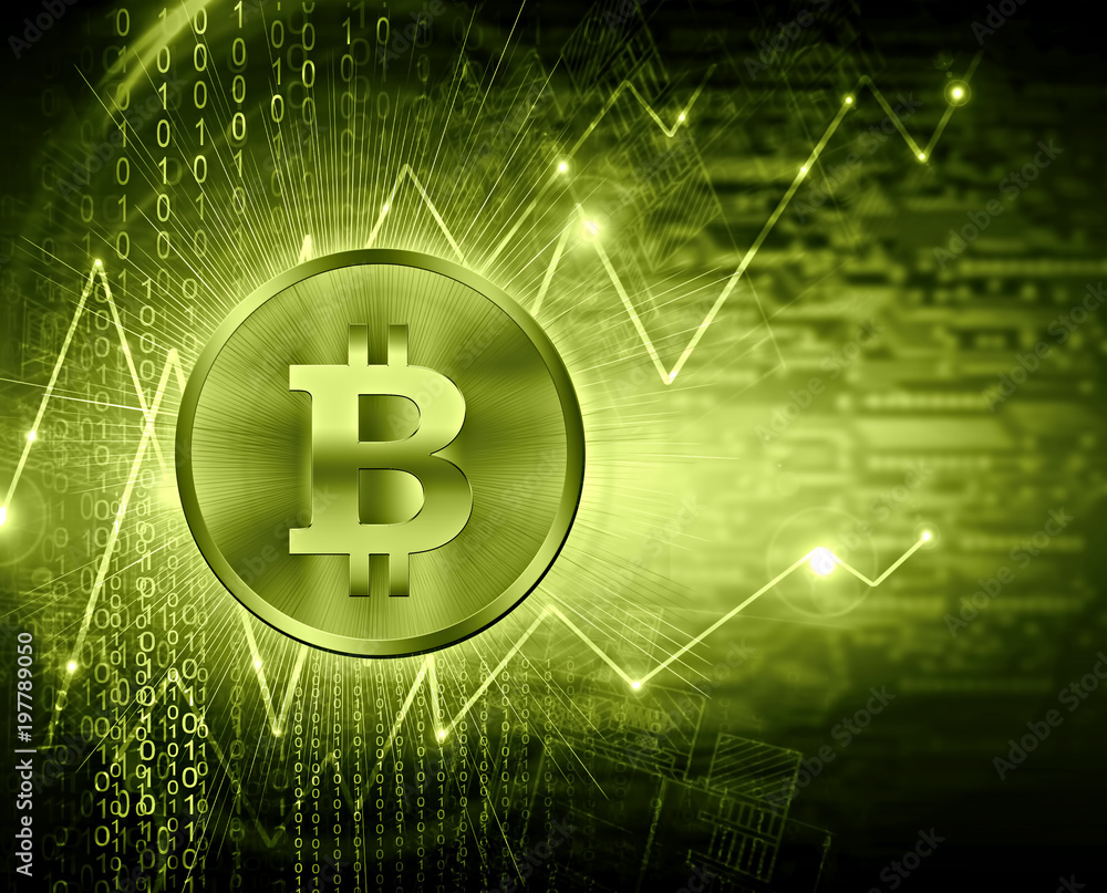 Digital currency bitcoin, futuristic digital money, Internet Concept of global business.Technological background Digital currency bitcoin, futuristic digital money, Internet Concept of global business.Technological background