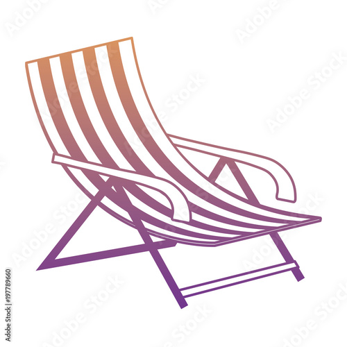 beach chair icon over white background, colorful design. vector illustration