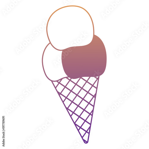 ice cream cone icon over white background, colorful design. vector illustration