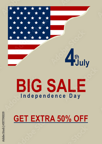 Vektor Sale Poster mit amerikanischer Flagge. Eps 10 Vektor Datei