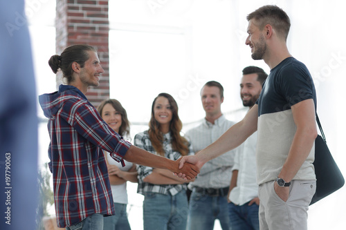 closeup of handshake of business partners