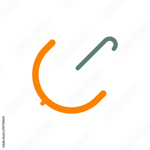 Icono plano umbrella en gris y naranja