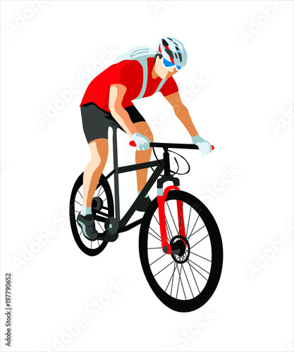Cyclist (isolated)