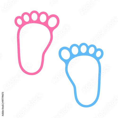 Foot symbol design.Child or toddler's colorful pair of footprint. This logo can be viewed from the childhood.