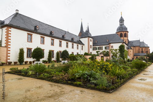 Billede på lærred Monastery Seligenstadt : Benedictine abbey and  herb garden