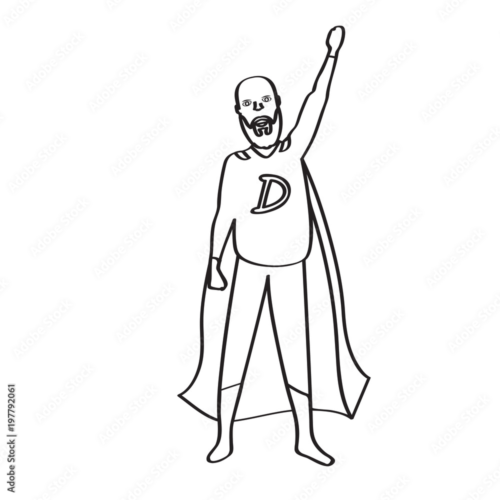 Male superhero cartoon character sketch Male superhero cartoon character sketch