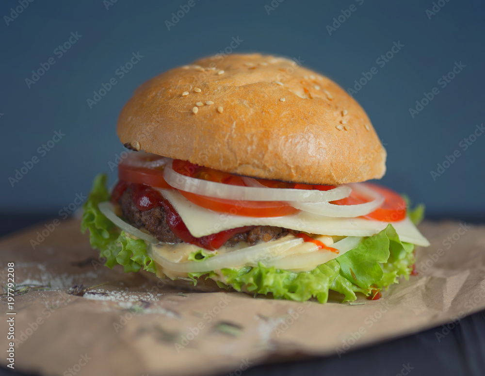 Burger as a background. Concept and idea of tasty food Burger as a background. Concept and idea of tasty food