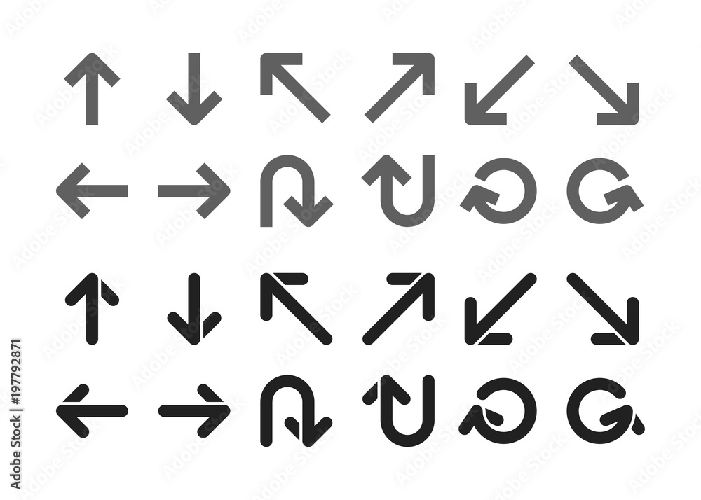 single direction arrow icon set single direction arrow icon set
