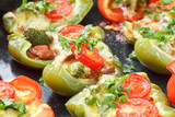 Roast peppers with cheese.